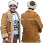 Jay Duplass I Play Rocky Suede Shearling Leather Jacket - Image 2